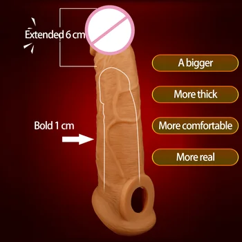 Tekutý Silikón Penis Rukáv Sexuálne Hračky Pre Mužov Opakovane Kondómy Realistický Penis Extender Dick Kryt Dildo Rozšírenie Sex Produkt