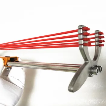 Teleskopická DIY tvorivé prak Projekcia Outdoorových streľba hračka Lov nástroj 16 zväzkov gumy silný výkon Pedál typ
