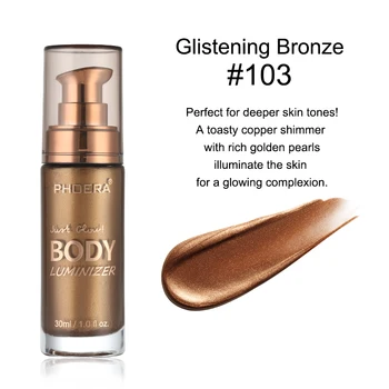 Telo Luminizer Bronzer Zvýrazňovač Kvapaliny Nastavenie Sprej Leskom Oživiť Svietiť Rose Gold Zvýrazniť Make-Up Vodotesné Telo Lesk