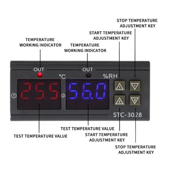 Teplomer STC-3028 Digitálne Teplota a Vlhkosť Radič Chladnička Mikropočítačový Teplomer a Vlhkosť Radič