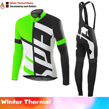 Teplé 2020 Zimné thermal fleece Cyklistické Oblečenie mužov Jersey vyhovovali vonkajšie koni bike MTB oblečenie Náprsníkové Nohavice nastaviť