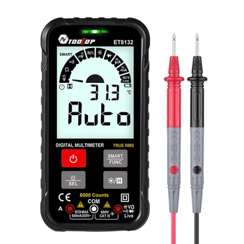 Tester Meter Kapacita Meter TOOLTOP ET8132 Digitálny Multimeter Ručné Voltmeter Ammeter Ohm Aktuálne Tester