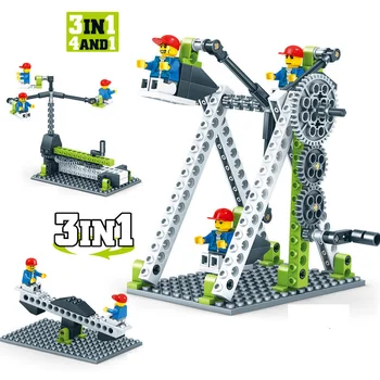 Testované Mechanické Prevodovky Techniku, Stavebné Bloky, Inžinierske Detí Vedy Vzdelávacie KMEŇOVÝCH Hračky 3IN1 Kompatibilné