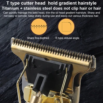Textový vstup T9 Elektrický Zastrihávač kaderníctvo Hair Clipper Stroj vlasov strihanie Brady Zastrihávač Holiaci strojček Pre Mužov strih Styling nástroj USB Nabíjateľné