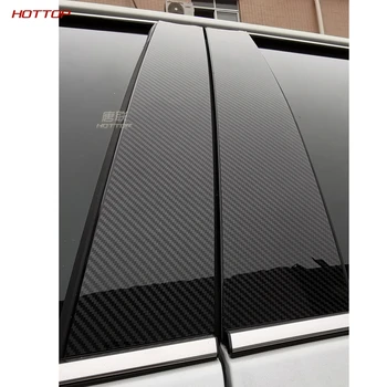 Textúra Uhlíkových Vlákien Auto Okno B-stĺpikov Dekoratívne Nálepky Pre Toyota Camry 8. 2018 2019 Auto Styling Výbava Príslušenstvo
