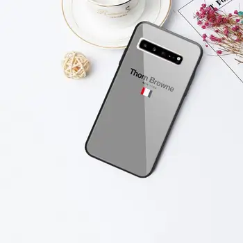 Thoms Browne, Luxusné Značky Telefón Prípade Luxusný Sklenený Kryt Pre Samsung S10 S20 S9 Plus Note9 10 Coque