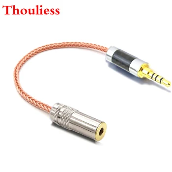 Thoulies HIFI monokryštálov Medi 3,5 mm TRRS Vyváženú na 4,4 mm Vyvážené Samica Audio Adaptér Kábel 3,5 mm na 4,4 mm