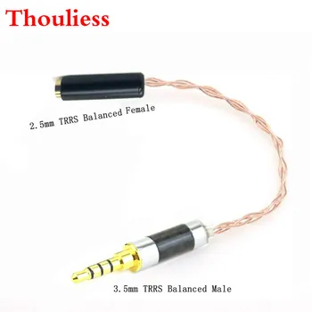 Thouliess 3,5 mm TRRS Vyváženú do 2,5 mm TRRS Vyvážené Žena Hi-End Audio Adaptér 7N OCC monokryštálov Medený Kábel