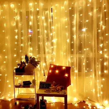 Thrisdar 3*1m 3*2 3*3 m-LED Záves Cencúľ String Svetlo Vianočné Svadobné Party Víla Garland Svetlo Okno Opony Cencúľ Svetlo