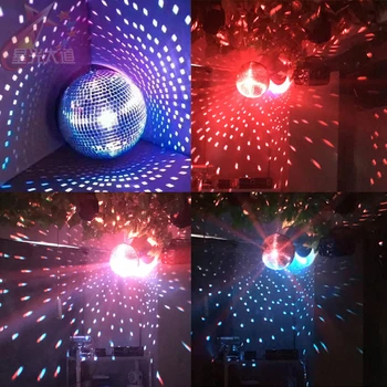 Thrisdar Dia25CM 30CM Sklo Zrkadla, Disco Guľa Svetla 10W RGB Lúč Pinspot Svetlo Bar Svadobné Party Disco Zrkadlo Loptu Fáze Svetlo