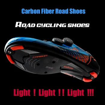 Tiebao uhlíka cyklistické topánky cestnej mužov, ultra-ľahké priedušná sapatilha ciclismo SPD-SL Atletický požičovňa tenisky na koni topánky