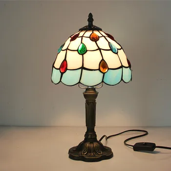 Tiffany Štýle Stolové Svietidlo Pre Spálne Nočná študovňa Obývacia izba Dekorácie maša lambas Mozaiky vitráže tiffanylamp