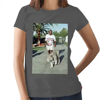 Tiger T-Shirt Mike Tyson Tričko Krátky Rukáv Tlačené Ženy tričko Bežné Plus Veľkosť Trendy Dámske Tričko Tričko