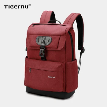 Tigernu Módne Ženy Červená USB Nabíjanie Školský batoh Batoh pre Dospievajúcich Dievčat Anti theft Žena Muž Mochila 15.6 Notebook Tašky