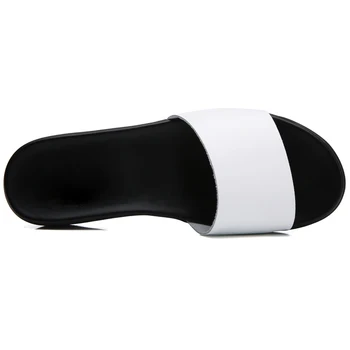 TIMETANGSummer papuče BeckyWalk Žien ploché sandále Pláže topánky pláže topánky originálne kožené biele čierne flip flopsE035