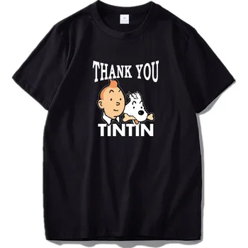 Tin Tin Dobrodružstvo T-Shirt Komické Prieskum Zisťovania Poriadku A Hosť Vytlačený Tees Bavlna Krátky Rukáv EÚ Tričko Veľkosť