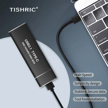 TISHRIC 10GB NVME/NGFF na typ-c M2 Pevného Disku Box Externý HDD Prípade USB3.0 ssd Pevný Disk Box Adaptéra Pevný Disk HDD Box