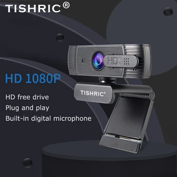 TISHRIC T200 Kamera 1080p Webcam Kryt Auto Focus Webová Kamera S Mikrofónom Web Kamera Na Počítač videohovor Live Vysielanie