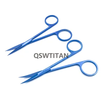 Titán 11.5 CM Rovná/Zahnutá operácie Očí šijacie nožnice rez tkanivom nožnice 40 mm tipy