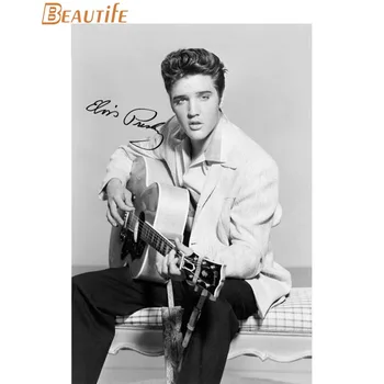Tkaniny z Hodvábu Plagát Elvis Presley Plagát 30X45cm,40X60cm.50X75cm,60X90cm Domáce Dekorácie na Stenu Umenie Textílie Plagát, Tlač
