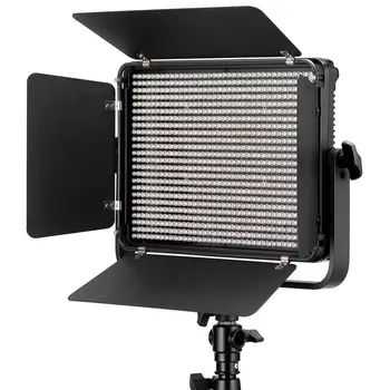 Tolifo PT-912S 55W 2.4 G Bezdrôtové Diaľkové Ovládanie LED Video Studio Svetlo Stmievateľné w/Barndoor + Rukoväť pre Fotografovanie Rozhovor