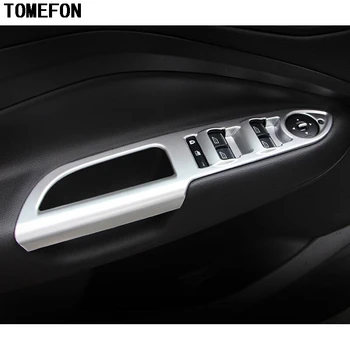 TOMEFON ABS Matný Pre Ford Kuga Uniknúť 2017 strane Dverí Kryt lakťovej opierky Výbava Vnútorné Auto Týka Nálepky dizajn Interiéru