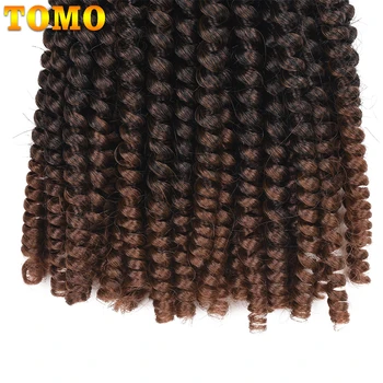 TOMO Afro Ombre Jar Twist Háčkovanie Vlasy 20Strand Háčkovanie Sieťky, Vášeň Twist Syntetické Pletenie predlžovanie Vlasov Jamajka Bounce