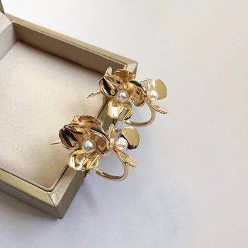 Top Dizajn Kubických Kovový Kvet Náušnice Ženy Vintage Luxusné Nové Módne Šperky Pendientes