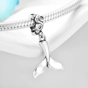 Top Kvalita 925 Sterling Silver Mermaid Oceáne Glamour Jemný Šarm Prívesok Fit Originálne Dizajnérske Korálky, Náramky Šperky Robiť