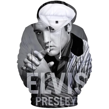 Top predávať Elvis Presley 3D Hoodies Muži/ženy Lumbálna Pohode Topy Bežné Hoodies Jar Chlapec Hip hop Streetwear Mužské Oblečenie