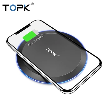 TOPK 10W bezdrôtová nabíjačka pre iPhone x xs telefón nabíjačka pre Xiao MIX 2S Samsung S9 note8 S8 nabíjačky pre mobilné Huawei Mate RS