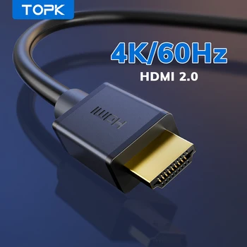 TOPK HDMI Kábel 1,5 M HDMI 2.0 4K 60Hz Video Audio Kábel Kábel High Speed 3D HD Monitor, Počítač, TV Box Projektor 4K