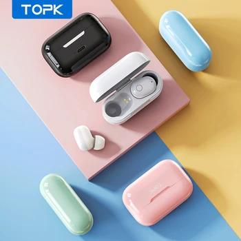 TOPK T12 Wireless Bluetooth Slúchadlá V5.0 Touch Ovládania Slúchadlá Slúchadlá 3D Stereo Gaming Športové Headset s 350mAh batérie