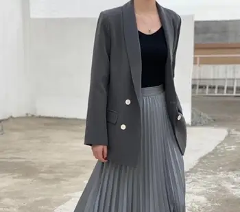 Toppies 2021 Jar Jeseň Dvojité Breasted Sako Kórejský Módne Sako Elegantné Saká Formálne Oblečenie
