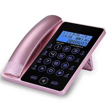 Touch Dial Šnúrový Telefón Pevné Telefónne linky s Farebnými Podsvietený, Hlasového Vysielania, FSK a DTMF Systém, IDENTIFIKÁCIA Volajúceho, PC Panel