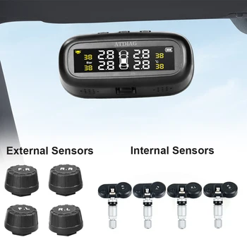 TPMS Solárne nabíjanie Auto Tlaku v Pneumatikách Alarm Systém Monitorovania Tlaku v Pneumatikách, Senzor Automatického Bezpečnostný Alarm monitor Systému
