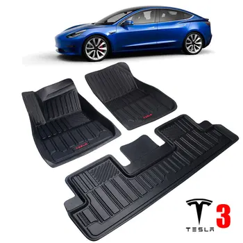TPO Gumových podlahové rohože batožinového priestoru mat Pre Tesla Model 3 2017 2018 2019 AUTO príslušenstvo Black CarTrunk Podlahové Rohože Nákladné Zadné Líniové