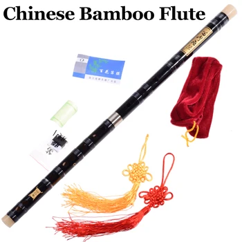 Tradičná Čínska Bambusová Flauta Dizi Priečne Bambu Flauta Vietor Hudobné Nástroje Pre Začiatočníkov Čierne C/D/E/F/G Tlačidlo Darček