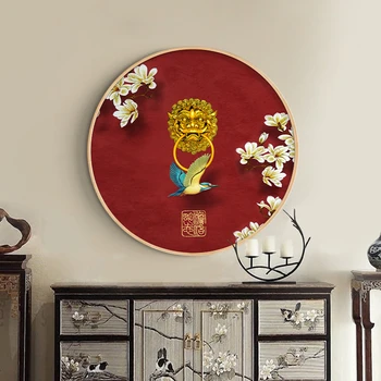 Tradičný Čínsky Štýl, Červená Budova Plátno Na Maľovanie Na Stenu Umenie Plagáty Tlačiť Moderné Obrazy Pre Obývacia Izba Home Office Dekor