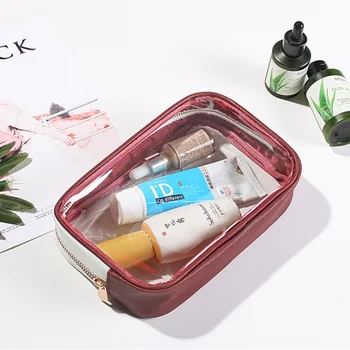 Transparentné Cestovná Kozmetická Taška Make-Up Prípade Zips Jasné Tvoria Taška Funkčné Organizátor Odkladacie Puzdro Toaletná Umývanie