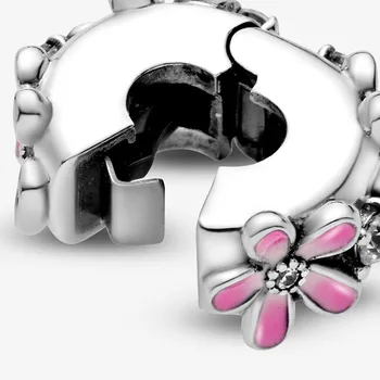 Trendy Ružové Perličky Daisy Kvet Klip Charms fit Pôvodné Európske Náramky Ženy DIY Šperky Robiť