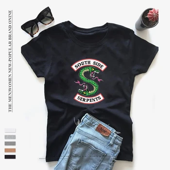 Tričko Ženy Móde Lete Harajuku Topy Južnej Strane Hadmi Žena T-shirt Riverdale Had Vytlačené Zábavné Retro Tees Tričko