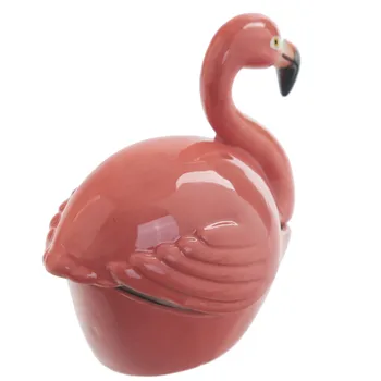 Tropické Flamingo Trinket Box Náhrdelník Šperky Úložný Kontajner Zberateľskú Darčeky Ružové Plameniaky Keramické Drahocenná Pamiatka Box Ornament