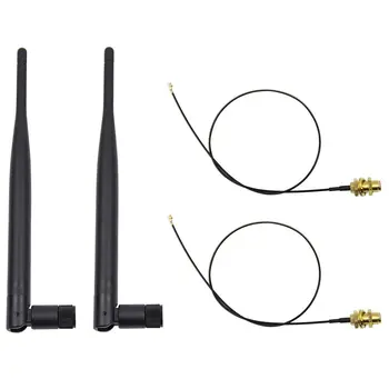 TTKK 2 x 6dBi 2,4 GHz, 5 ghz Dual Band WiFi RP-SMA Anténu + 2 x 35 cm U. fl / IPEX Kábel