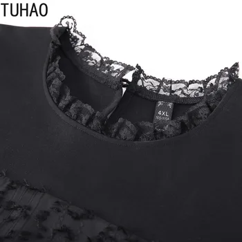 TUHAO 2020 Jar Office Lady Šaty Čiernej Čipky Patchwork dámske Šaty Plus Veľkosť 10XL 9XL 8XL Ženské Party Šaty 4XL WM01