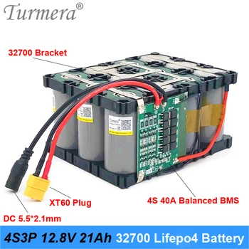 Turmera 32700 Lifepo4 Batérie 12.8 V 7Ah 14Ah 21Ah 4S 40A Vyvažovanie BMS pre Elektrické Lode a Neprerušené Napájanie 12V