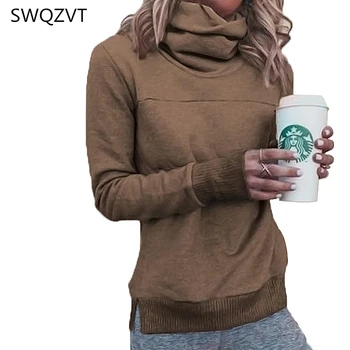 Turtleneck tuhej zime ženy mikina 2020 bežné teplé tenký pulóver hoodies ženy, mikiny ženské oblečenie, streetwear
