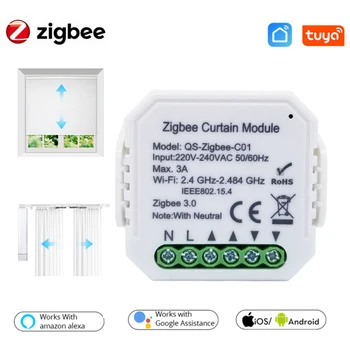 Tuya Inteligentný Život Zigbee Opony Switch Modul APLIKÁCIU Diaľkové Ovládanie Pre Domovská stránka Google