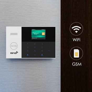 Tuya WIFI, GSM Domov Zlodej Bezpečnostný Alarm Systém je 433MHz APLIKÁCIE Ovládanie LCD Dotyková Klávesnica 11 Jazykov Bezdrôtový Zabezpečovací Systém Kit