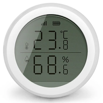 Tuya ZigBee Smart Home Teplota a Vlhkosť, Senzor s LED Sn Pracuje s Amazon, Google Domov Asistent